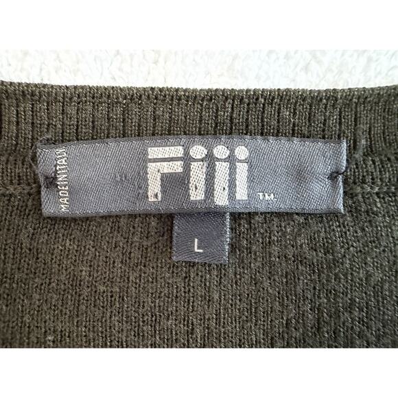 Fiji Mens Sweater Large Olive green Plaid Made In Italy Relaxed soft Size L - Picture 4 of 7